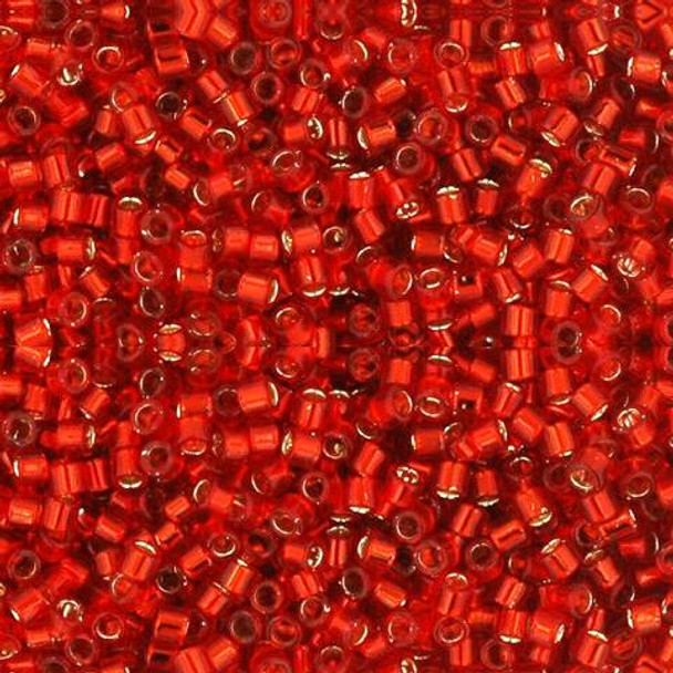 Toho Treasure 11/0 TRANSPARENT SILVER-LINED SIAM RUBY Seed Beads