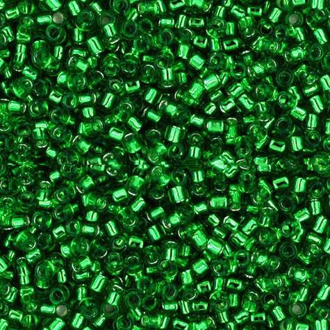 Toho Treasure 11/0 TRANSPARENT SILVER-LINED PERIDOT Seed Beads