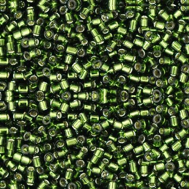 Toho Treasure 11/0 TRANSPARENT SILVER-LINED OLIVINE Seed Beads