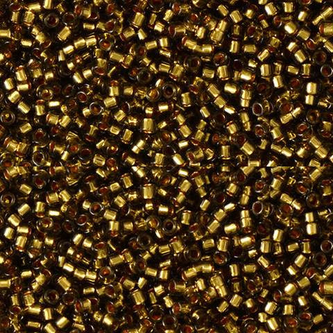 Toho Treasure 11/0 GOLD-LINED GRAY Seed Beads