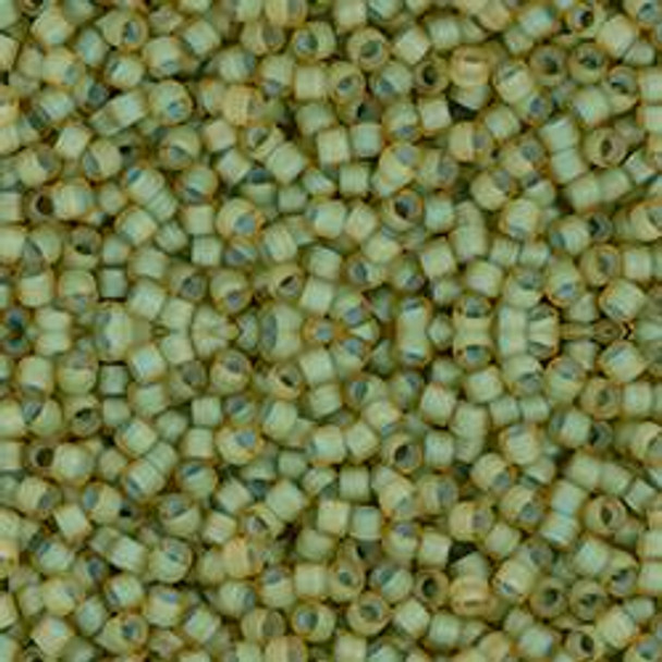 Toho Treasure 11/0 FROSTED SEAFOAM-LINED LT TOPAZ RAINBOW Seed Beads