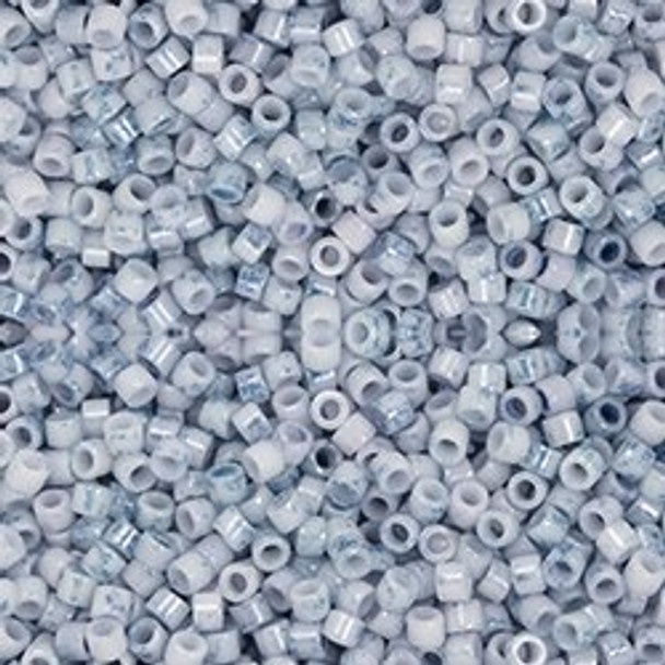 Toho Treasure 11/0 MARBLED BLUE-TONE WHITE Seed Beads