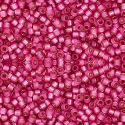 Toho Treasure 11/0 PERMAFINISH TRANSLUCENT SILVER-LINED HOT PINK Seed Beads