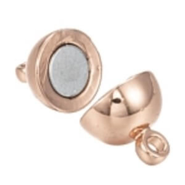 MAGNETIC ROUND CLASP Rose Gold Plated