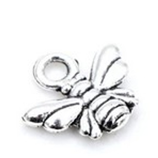 Charm-BEE-10x11mm Antique Silver Plated