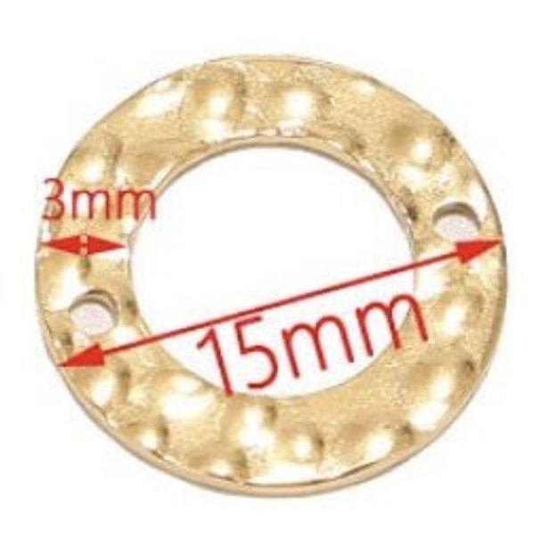 Frame Link CIRCLE 2-HOLE CONNECTOR Gold Plated