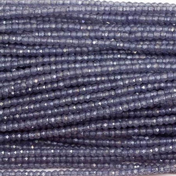 CRYSTAL QUARTZ STEEL GRAY 2mm Micro-Faceted & Coated Gemstone Beads