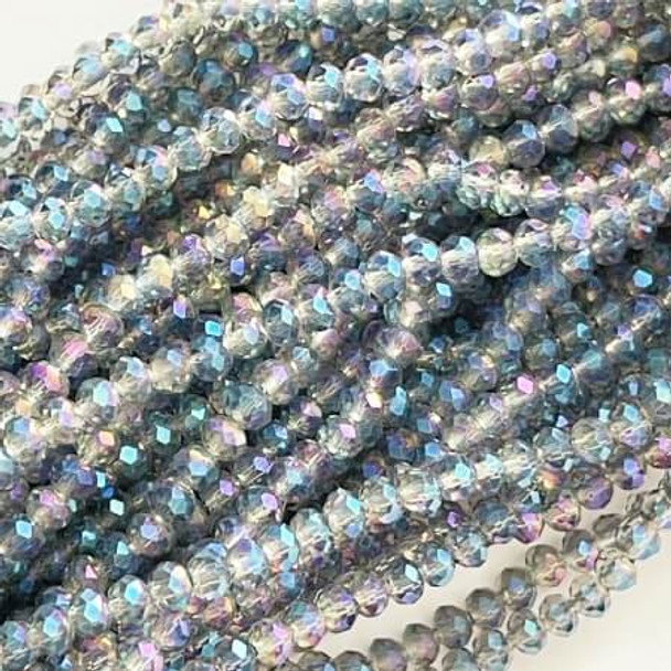 Chinese Crystal Rondelle Beads 3x2mm LIGHT BLUE IRIS