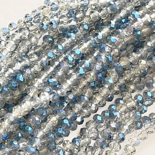 Chinese Crystal Rondelle Beads 3x2mm SILVER BLUE
