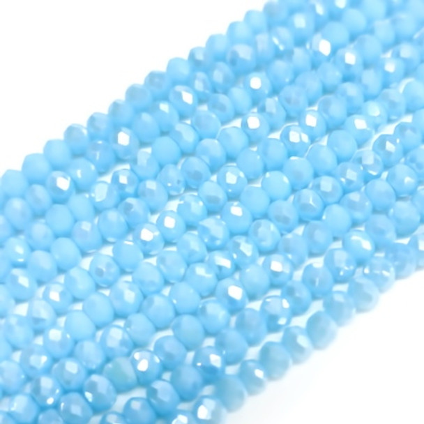 Chinese Crystal Rondelle Beads 3x2mm BLUE TURQUOISE IRIS