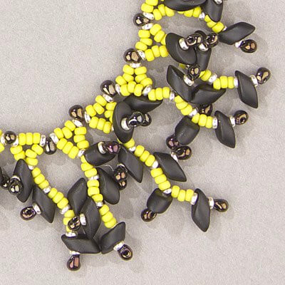 Miyuki Long Magatama 4x7mm MATTE BLACK-Necklace