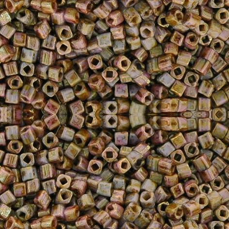 Toho CUBE Seed Beads 1.5mm HYBRID LUSTER OPAQUE GOLD SMOKY TOPAZ