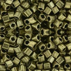 Toho CUBE Seed Beads 3mm BRONZE ANTIQUE GOLD