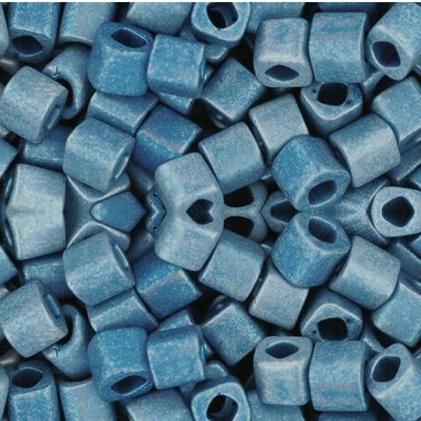 Toho CUBE Seed Beads 4mm HIGHER METALLIC FROSTED MEDITERRANEAN BLUE