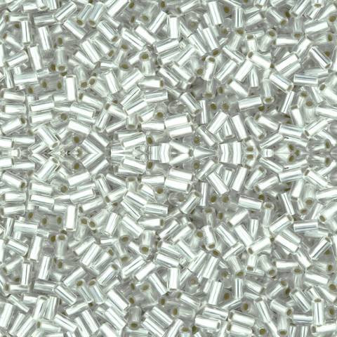 Toho BUGLE Seed Beads 3mm SILVER LINED FROSTED CRYSTAL
