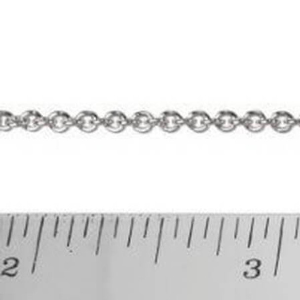 Rolo Chain Oval 1.7x2mm SILVER Plated By The Foot