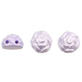 2-Hole ROSETA CABOCHON 6mm Czech Glass Beads Blossom-Lilac