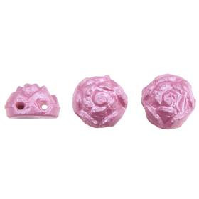 2-Hole ROSETA CABOCHON 6mm Czech Glass Beads Powdery-Radiant Orchid