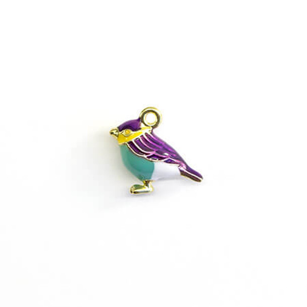 Charm-BIRD-17x14mm Enamel Plated