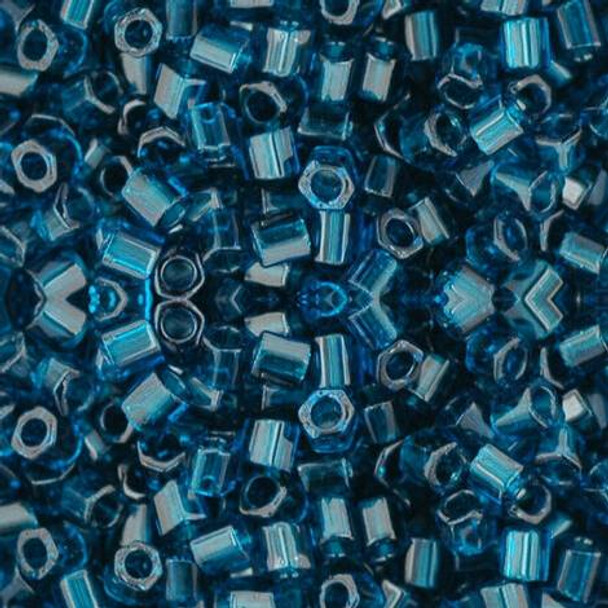 Toho HEXAGON 8/0 Seed Beads TRANSPARENT CAPRI BLUE