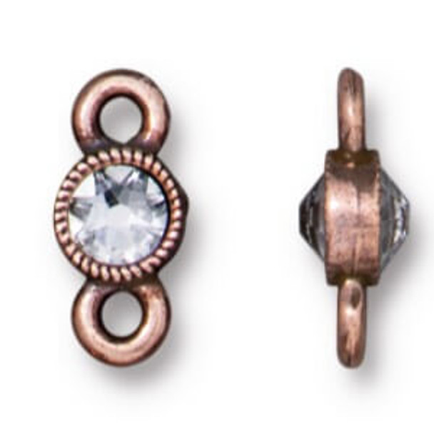 TierraCast LINK-Crystal Brilliance-2-Sided with SS16-Antique Copper Plated