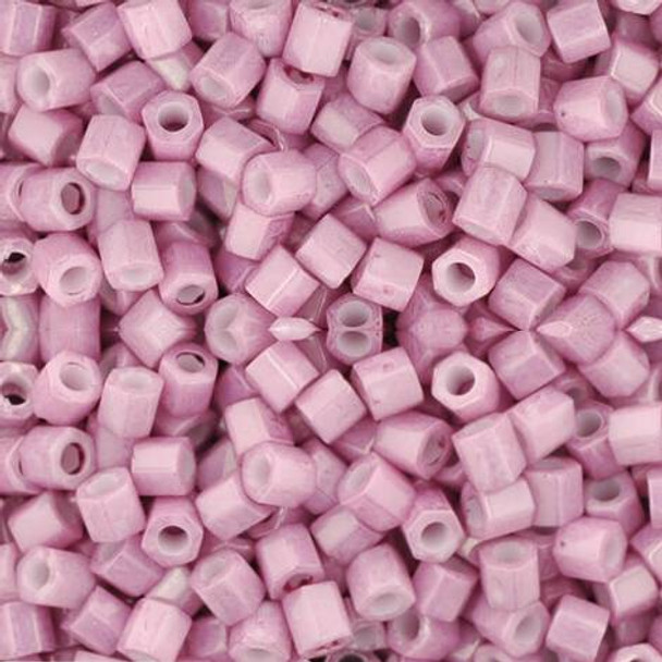 Toho HEXAGON 8/0 Seed Beads OPAQUE LUSTERED PALE MAUVE