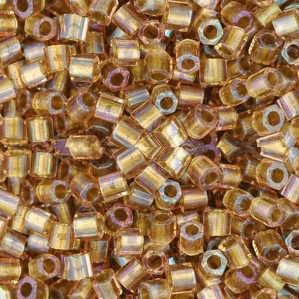 Toho HEXAGON 8/0 Seed Beads RAINBOW CRYSTAL GOLD LINED