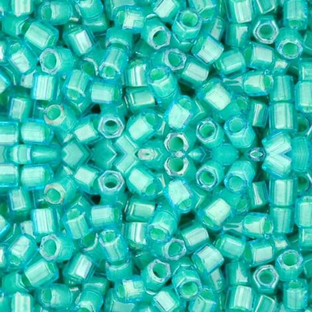 Toho HEXAGON 8/0 Seed Beads AQUA LT JONQUIL LINED