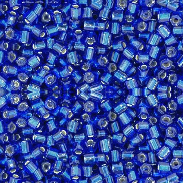 Toho HEXAGON 11/0 Seed Beads SILVER LINED COBALT