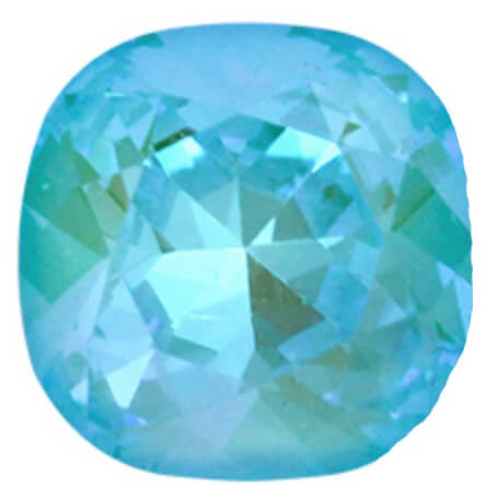 Krakovski Crystal Cushion Fancy Stone 12mm AQUAMARINE Delite Fireglow