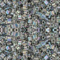 Toho TRIANGLE 11/0 Seed Beads RAINBOW CRYSTAL OPAQUE GRAY LINED