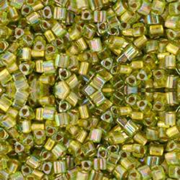 Toho TRIANGLE 11/0 Seed Beads GOLD LINED RAINBOW PERIDOT