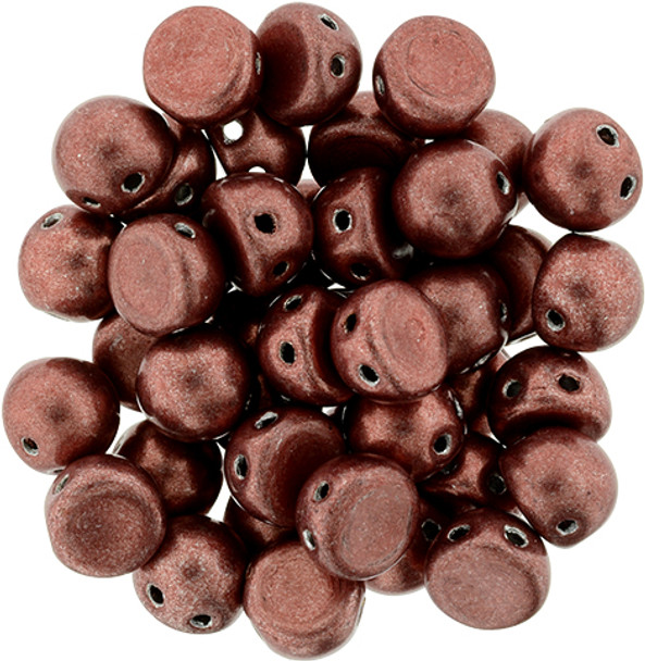 2-Hole Cabochon Beads SATURATED METALLIC GRENADINE