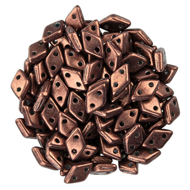 2-Hole Diamond Beads SATURATED METALLIC CHICORY COFFEE