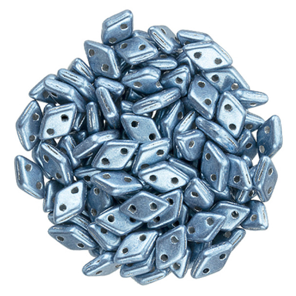 2-Hole Diamond Beads SATURATED METALLIC BLUESTONE