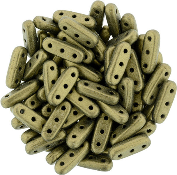 3-Hole Beam Beads METALLIC SUEDE GOLD