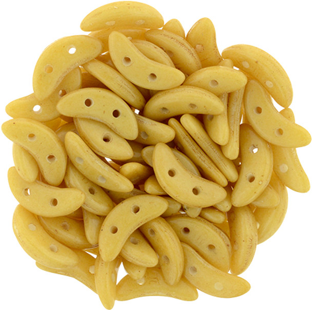 2-Hole Crescent Beads OPAQUE SPICY MUSTARD