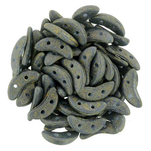 2-Hole Crescent Beads PACIFICA POPPY SEED