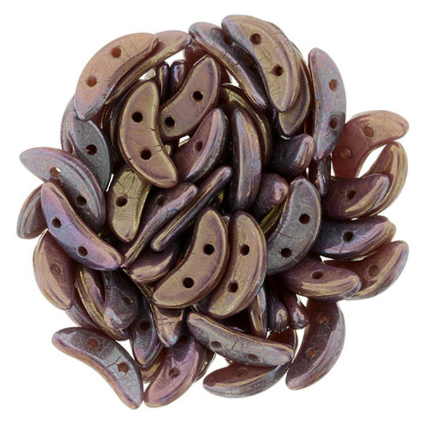 2-Hole Crescent Beads OXIDIZED BRONZE BERRY