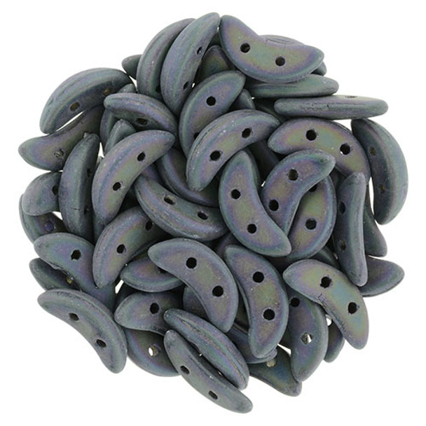 2-Hole Crescent Beads MATTE IRIS PURPLE