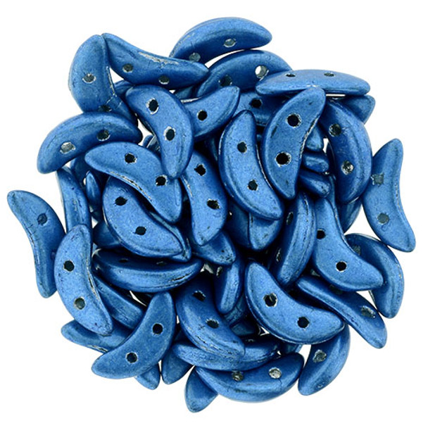 2-Hole Crescent Beads SATURATED METALLIC BLUE