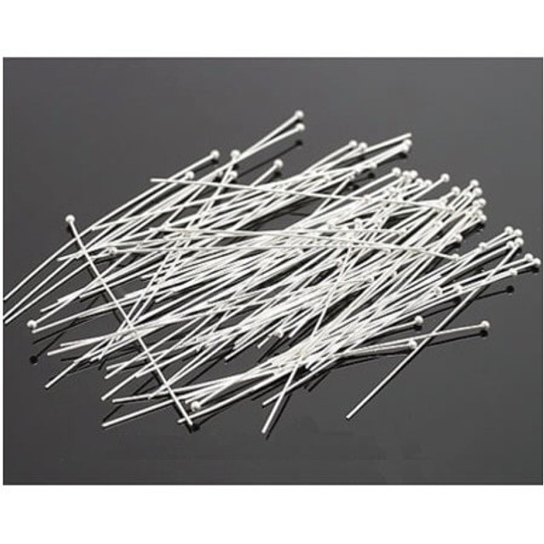 HEAD PIN 23 Gauge 2.7" w/1.5mm Ball Silver Plated
