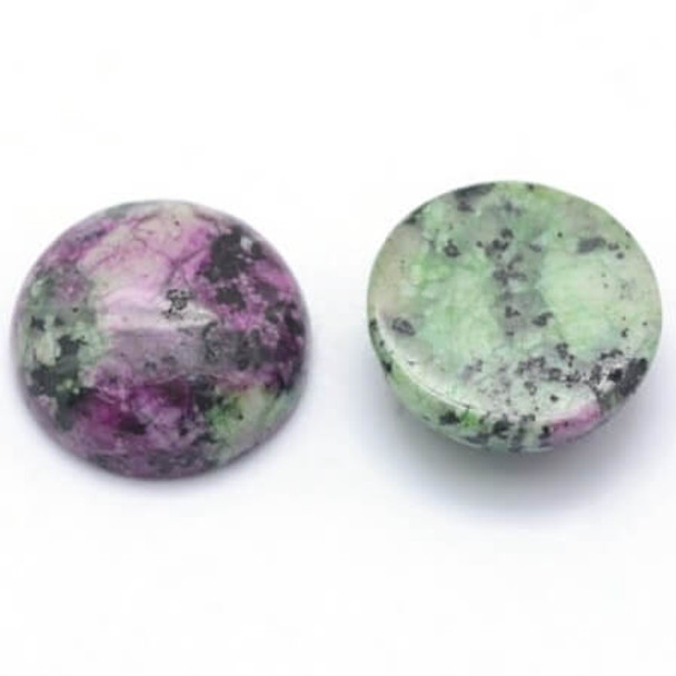 Round Cabochon 12mm Natural RUBY in ZOISITE