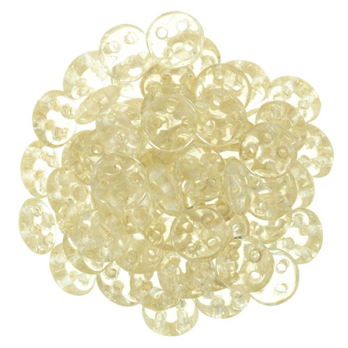 4-Hole QuadraLentil 6mm CzechMates LUSTER TRANSPARENT CHAMPAGNE