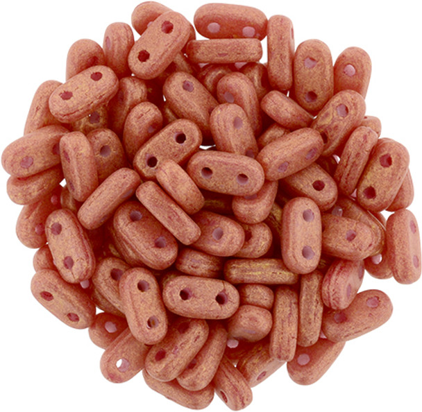 2-Hole Bar Beads 6x2mm CzechMates PACIFICA STRAWBERRY