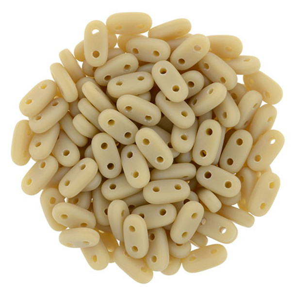 2-Hole Bar Beads 6x2mm CzechMates MATTE FRENCH BEIGE