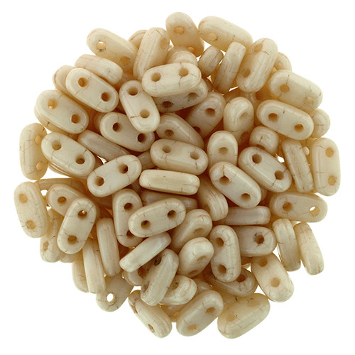 2-Hole Bar Beads 6x2mm CzechMates LUSTER OPAQUE CHAMPAGNE