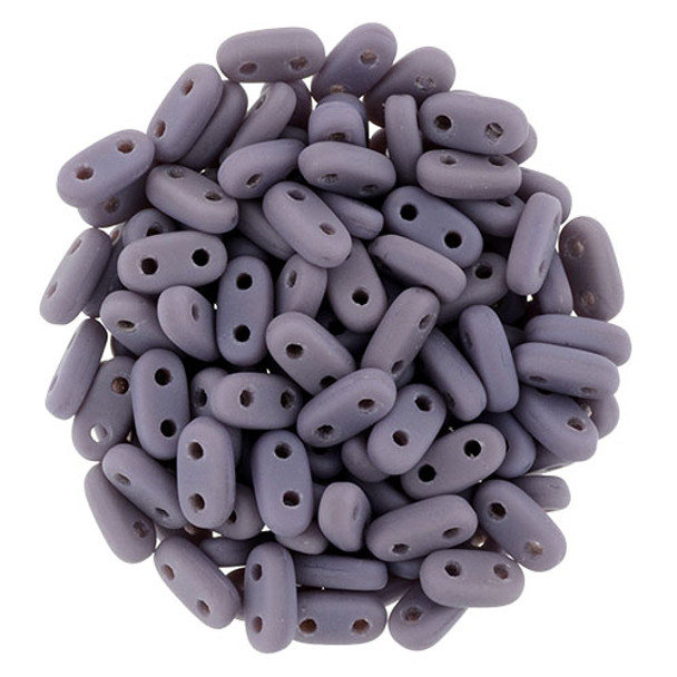 2-Hole Bar Beads 6x2mm CzechMates MATTE OPAQUE PURPLE