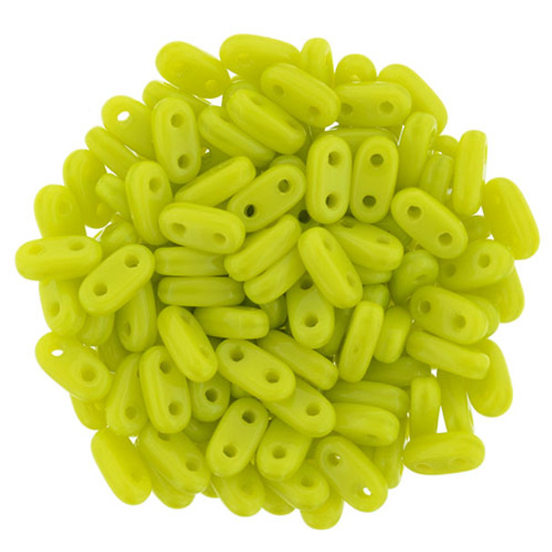 2-Hole Bar Beads 6x2mm CzechMates CHARTREUSE