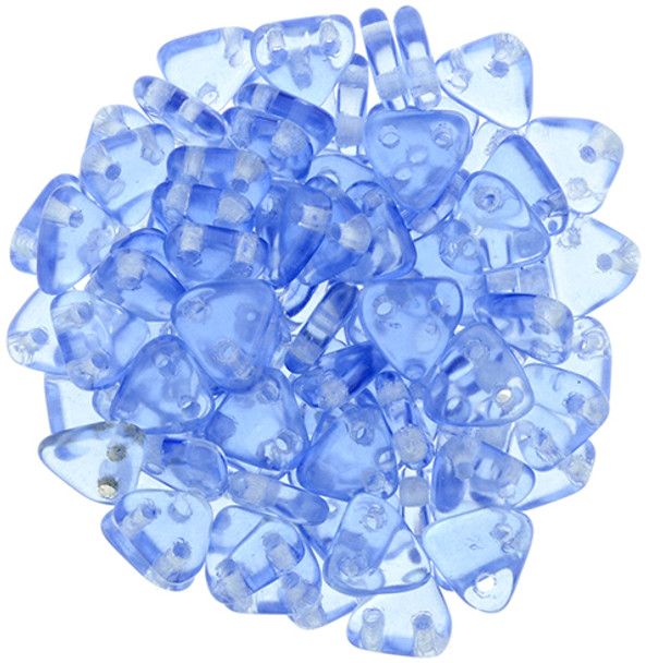 2-Hole TRIANGLE Beads 6mm CzechMates TRANSPARENT AIRY BLUE